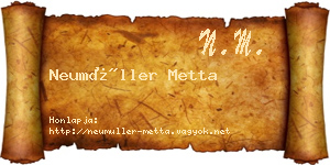 Neumüller Metta névjegykártya